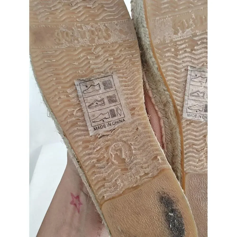 Soludos x Lockhart Embroidery‎ Espadrille Flats Aloha Sunset Pink Coral 7